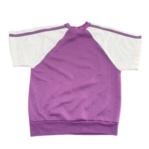 Active Wear Purple White Raglan Sleeve Sweatshirt Mens Large color block vintage